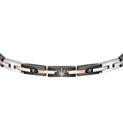 maserati jewels black, silver, rose gold bracelet 22cm jewellery buckle