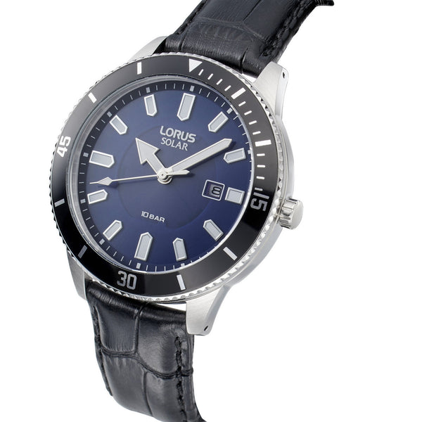 riesengroß lorus solar stainless steel blue BROOKS dia strap Jewellers watch –