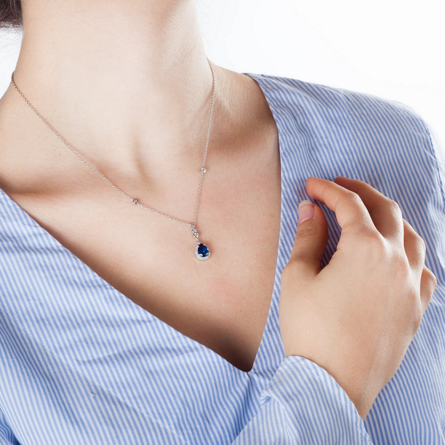 tesori silver pendantwhite+blue cz silver.925