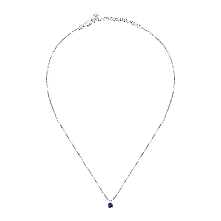morellato silver tesori recycled 925 silver blue cz necklace 40+5