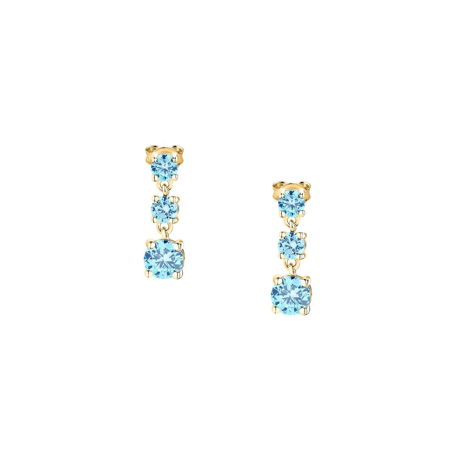 morellato silver tesori earring silv925 yg cz l.blue