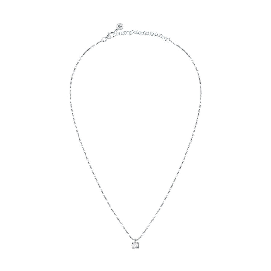 tesori pendant white stone 40+5cm silver.925