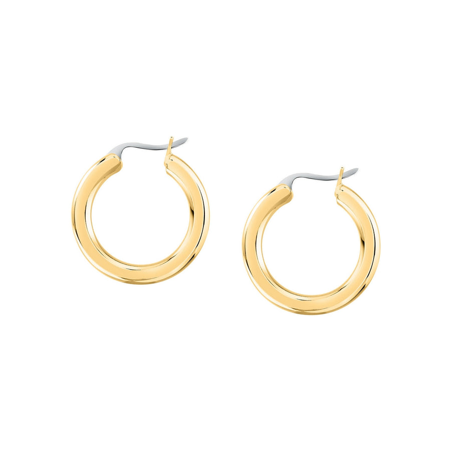 morellato 18k gold plated creole earring hoop stainless steel yg 2cm