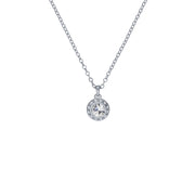 ted baker soltell: solitaire sparkle crystal pendant necklace silver tone, clear crystal