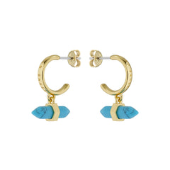 ted baker parin: paradise rock huggie earrings gold tone, turquoise