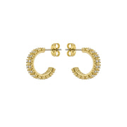 ted baker mellrie: small double crystal hoop earrings gold tone, clear crystal