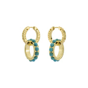 ted baker lorrie: double logo link drop earrings gold tone
