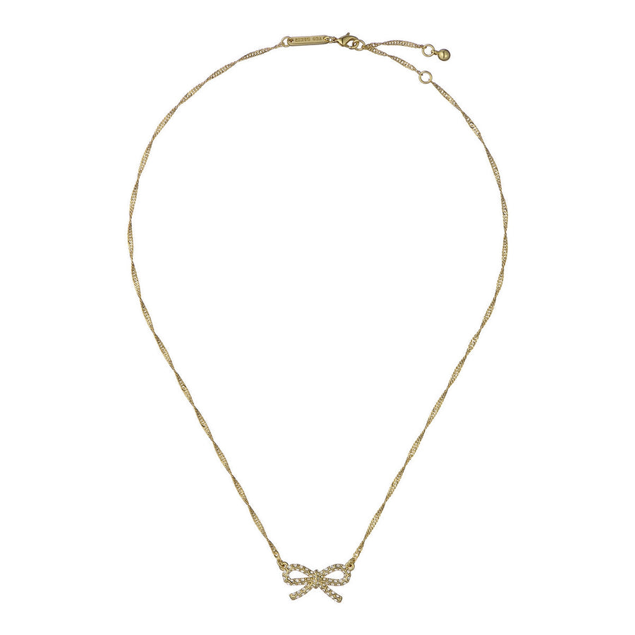 ted baker ribah: crystal ribbon bow gold tone pendant