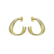 ted baker wayva: jewelled wave crystal gold tone large hoop earrings