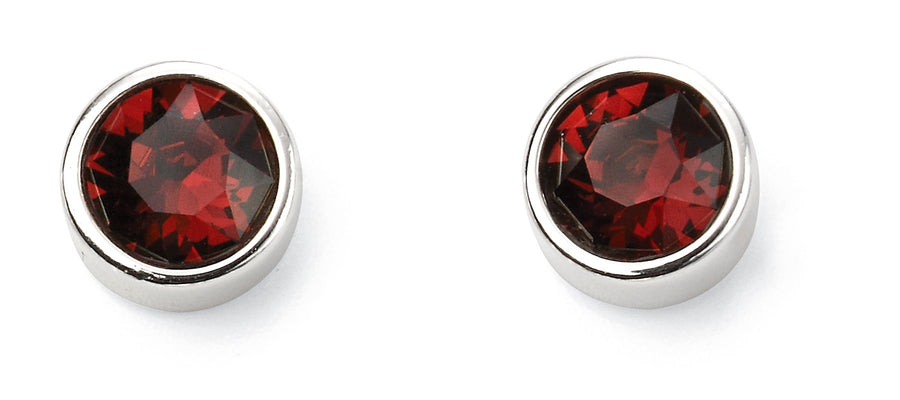 January Birth Stone Sterling Silver Stud Earrings