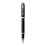 parker im fountain pen black chrome trim medium nib