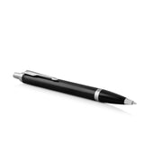 parker im ballpoint black chrome trim medium point blue pen