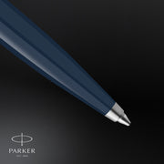 parker 51 ballpoint pen midnight blue barrel with chrome trim medium point with black ink refill