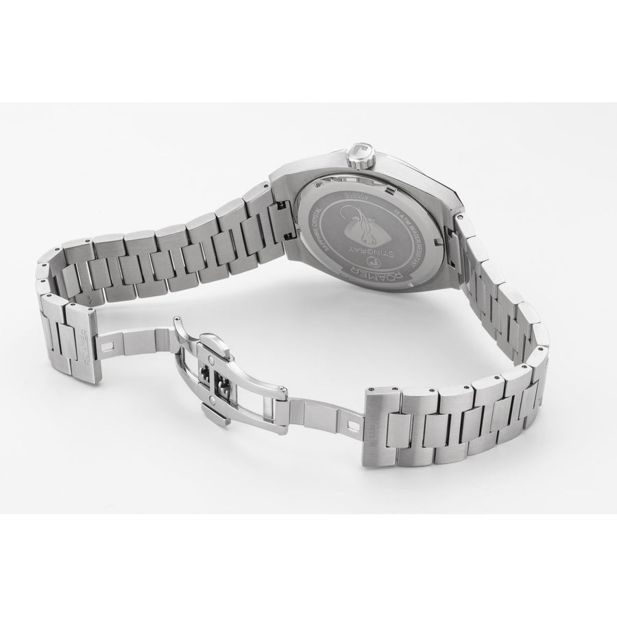 roamer stingray 42mm 3h blue dial stainless steel watch