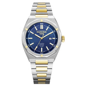 roamer stingray 42mm 3h blue dial two tone watch