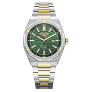 roamer stingray 42mm 3h green dial two tone watch