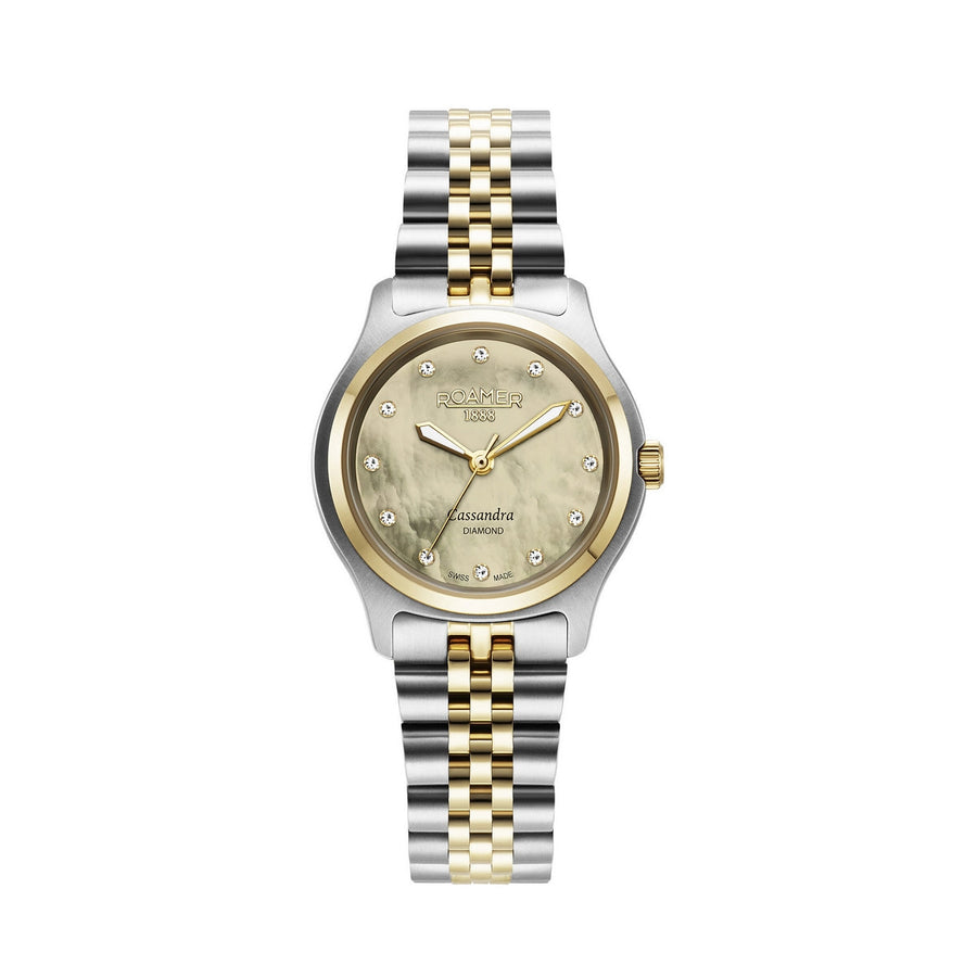 roamer cassandra diamond 31 mm two tone quartz watch
