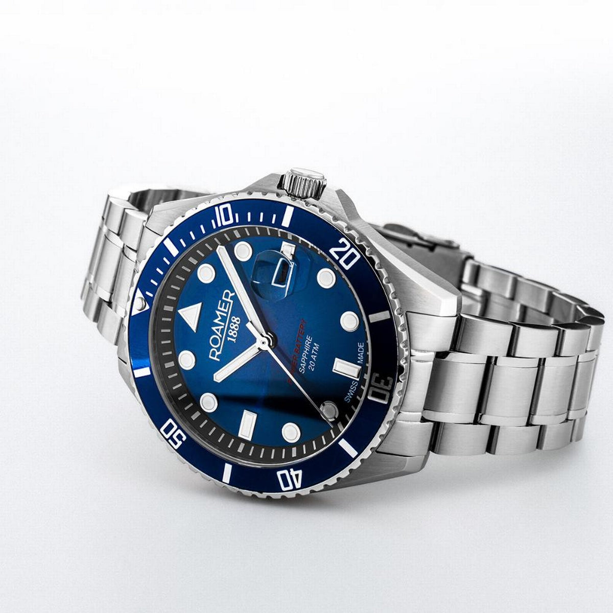 roamer pro scuba 200 43mm gents special long life battery watch