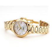 roamer allegra ladies gold plated mop dial bracelet watch