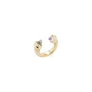 uno de 50 crystal clear 15mm gold plated metals alloy ring with swarovski� crystals.