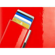 ogon cascade wallet cherry glossy leather 6 cards + cash