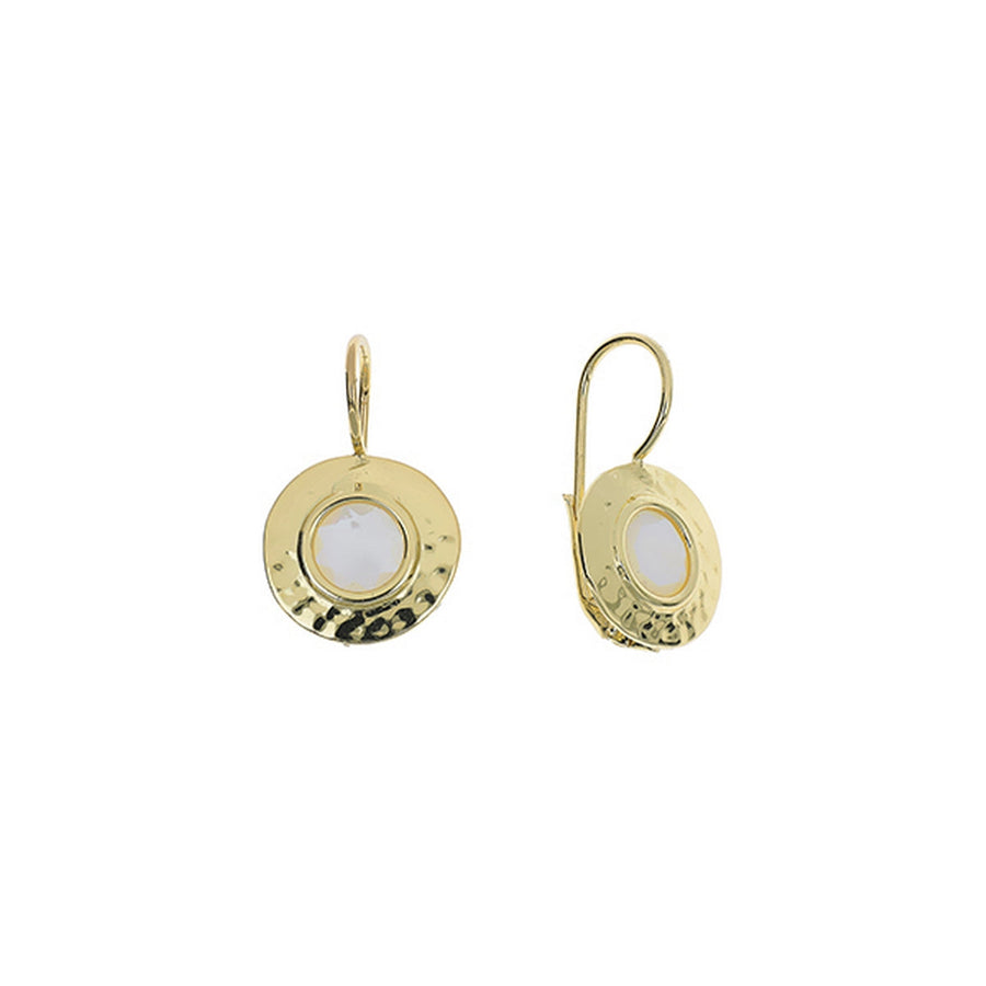 aquaforte nuova retro mother of pearl round inset earrings