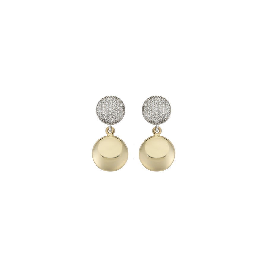 aquaforte i bicolore dangling earrings with pave' cubic zirconia