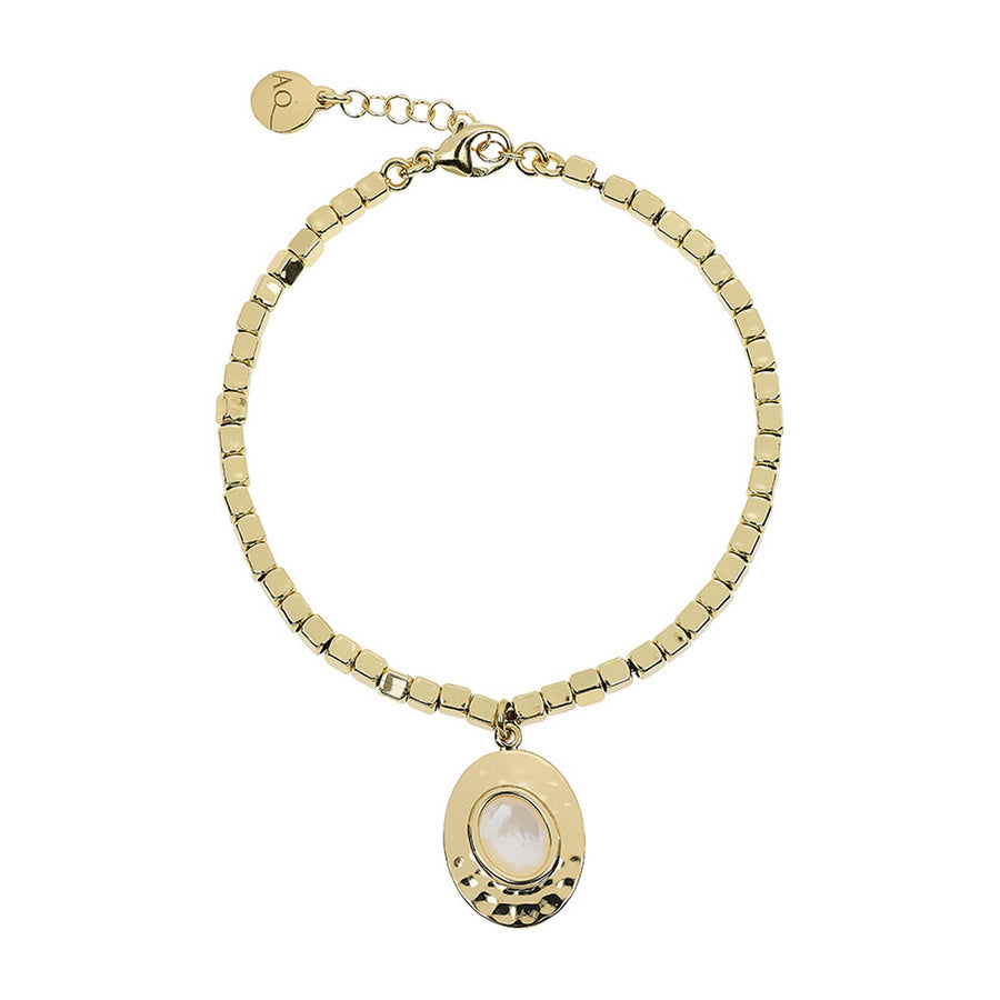 aquaforte nuova retro mother of pearl oval inset bracelet