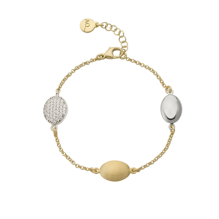 aquaforte i bicolore bracelet with pave' cubic zirconia