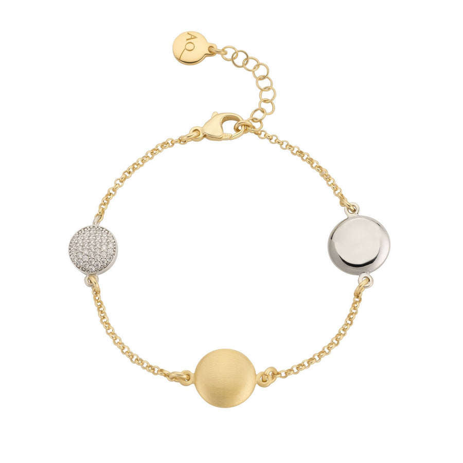 aquaforte i bicolore bracelet with pave' cubic zirconia