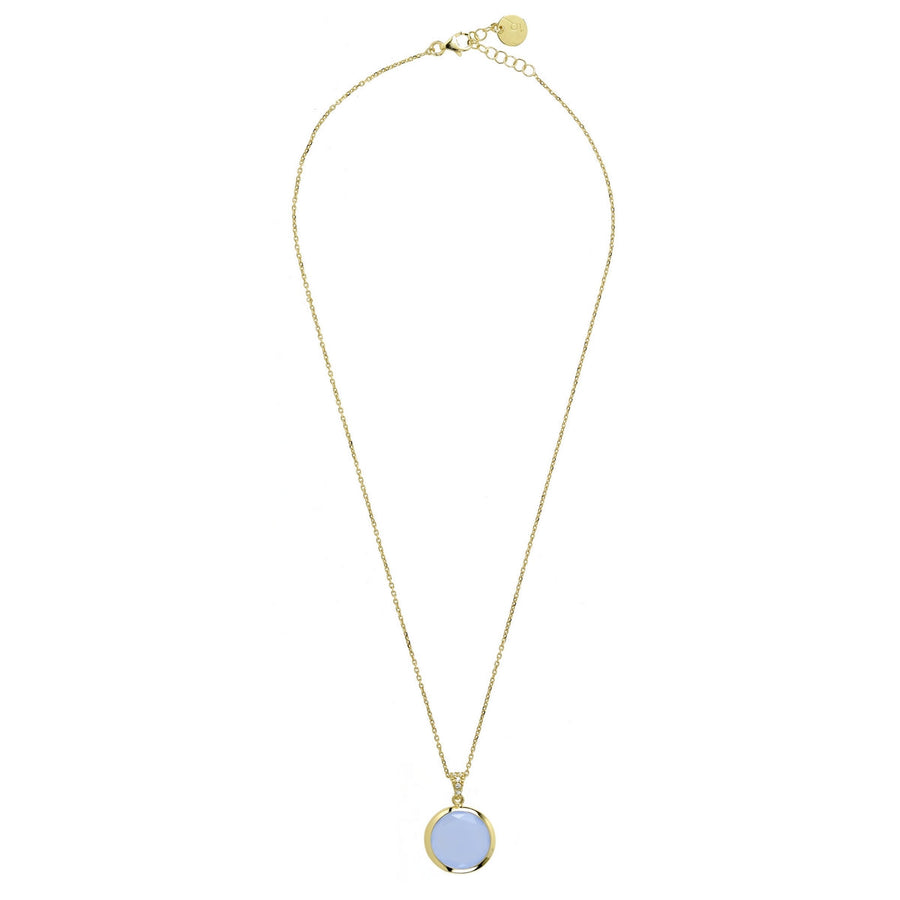 aquaforte aquacaramelle necklace with milky blue faceted venitian glass