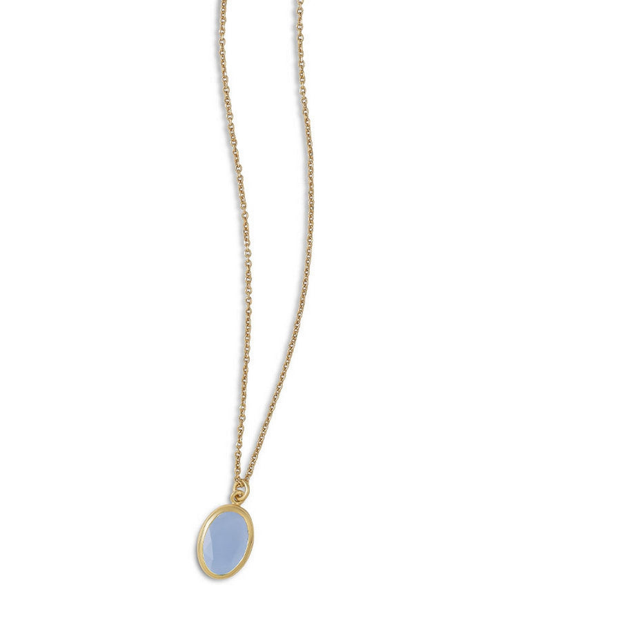 aquaforte caramelle ovali necklace with small blue  faceted venitian glasspendant