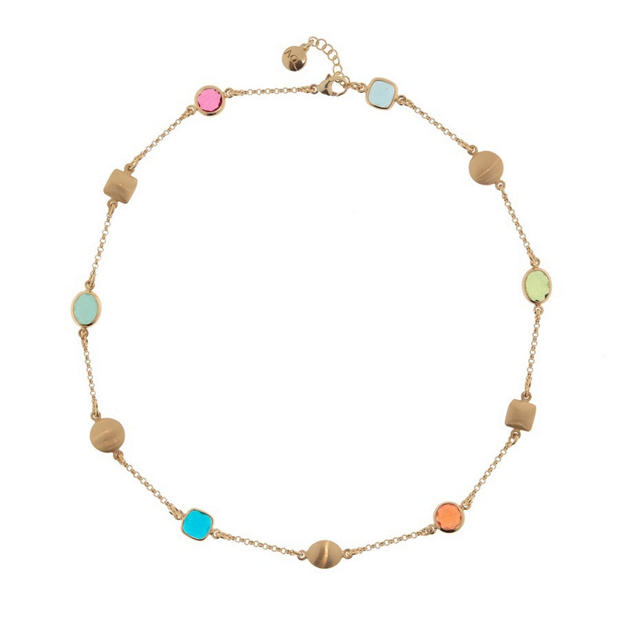aquaforte mignon necklace with multicolour artificial stones