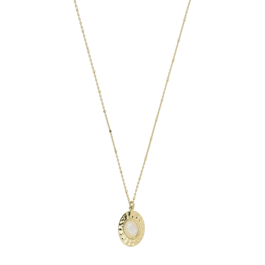 aquaforte nuova retro mother of pearl oval inset pendant