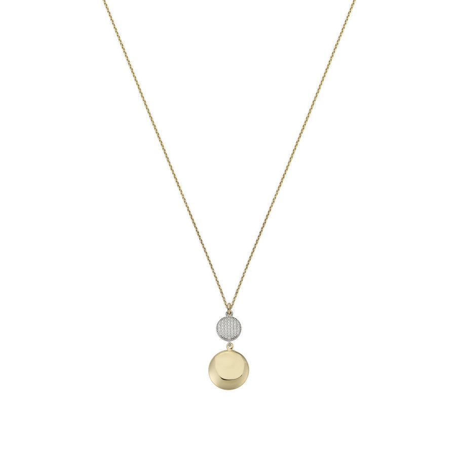 aquaforte i bicolore necklace with pave' cubic zirconia