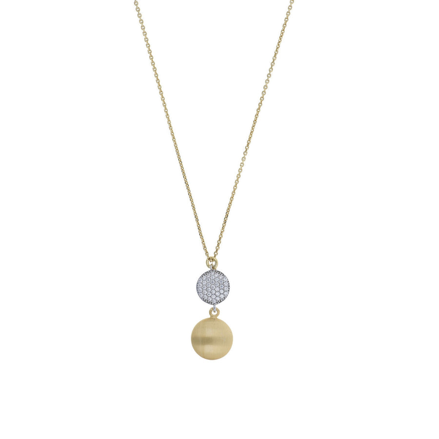 aquaforte i bicolore necklace with pave' cubic zirconia