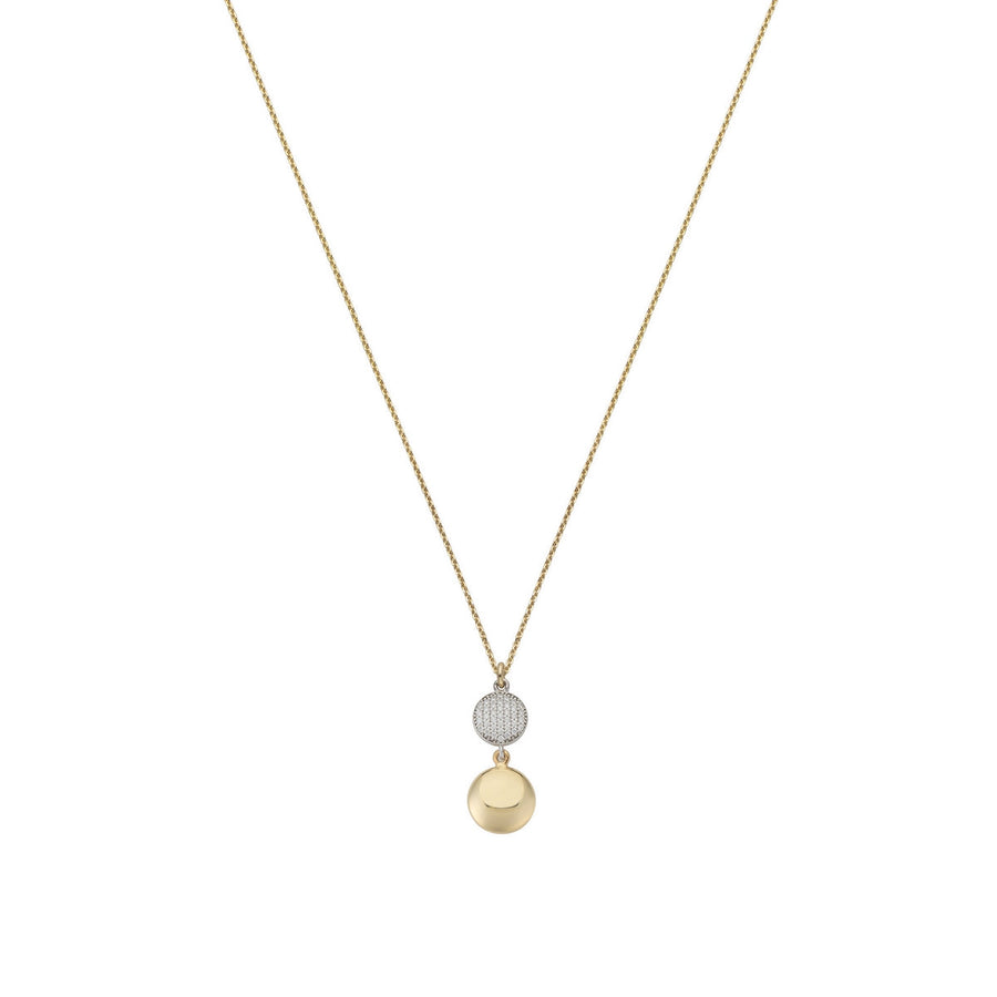 aquaforte i bicolore necklace with pave' cubic zirconia