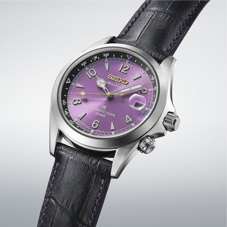 seiko 145th anniversary alpinist mechanical limited edition in edo purple