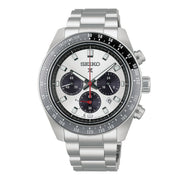 seiko prospex speedtimer racing solar chronograph in silver tone