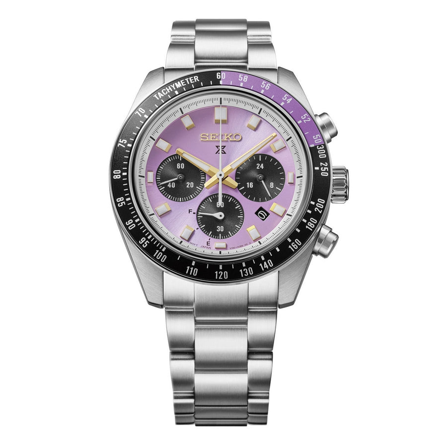 seiko 145th anniversary speedtimer solar chronograph limited edition in edo purple