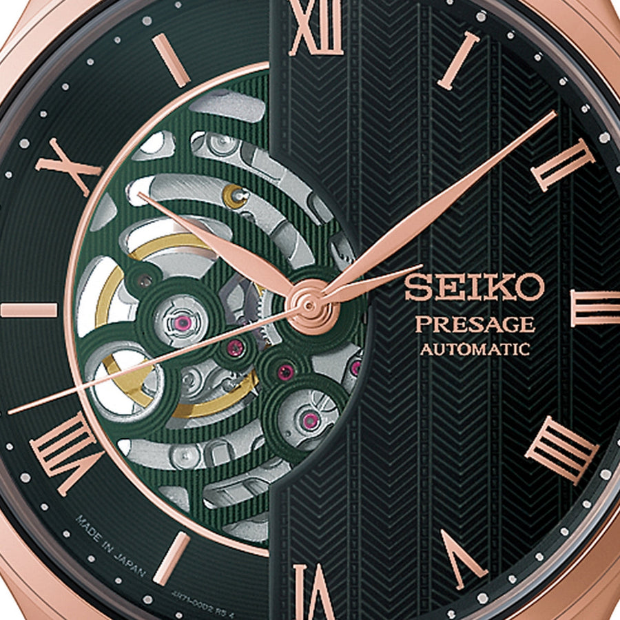 seiko presage japanese zen garden in twilight green