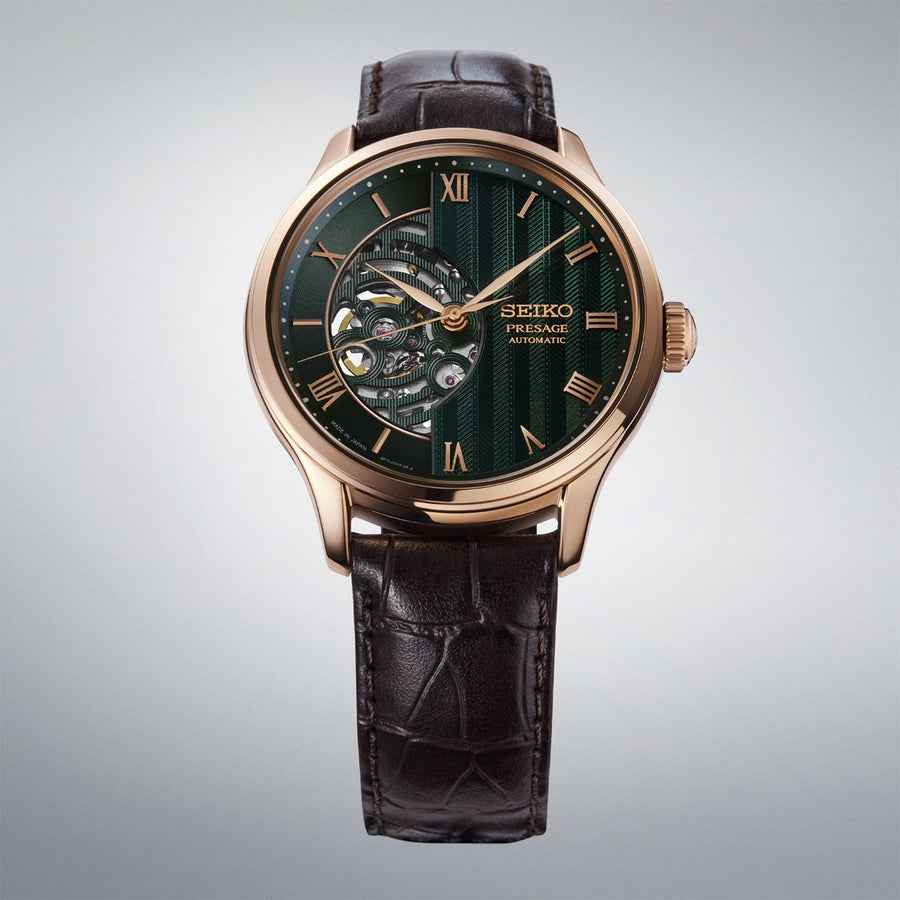 seiko presage japanese zen garden in twilight green