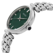 seiko ladies diamond 29mm stainless steel green dial