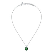 chiara ferragni diamond heart pendant 38cm + 4cm 1 emerald and 1 white heart stones