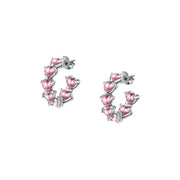 chiara ferragni diamond heart earrings hoop with fairy tale heart stones