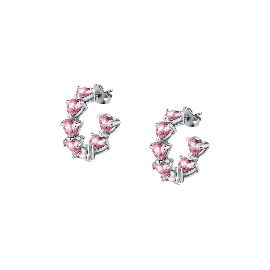 chiara ferragni diamond heart earrings hoop with fairy tale heart stones