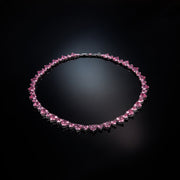 chiara ferragni pink infinity love diamond rose heart stones necklace 40cm +1.5cm