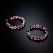 chiara ferragni pink infinity love diamond rose heart stones hoop earring