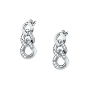 chiara ferragni chain earrings chain with white crystals