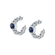 chiara ferragni chain earrings chain with blue stone